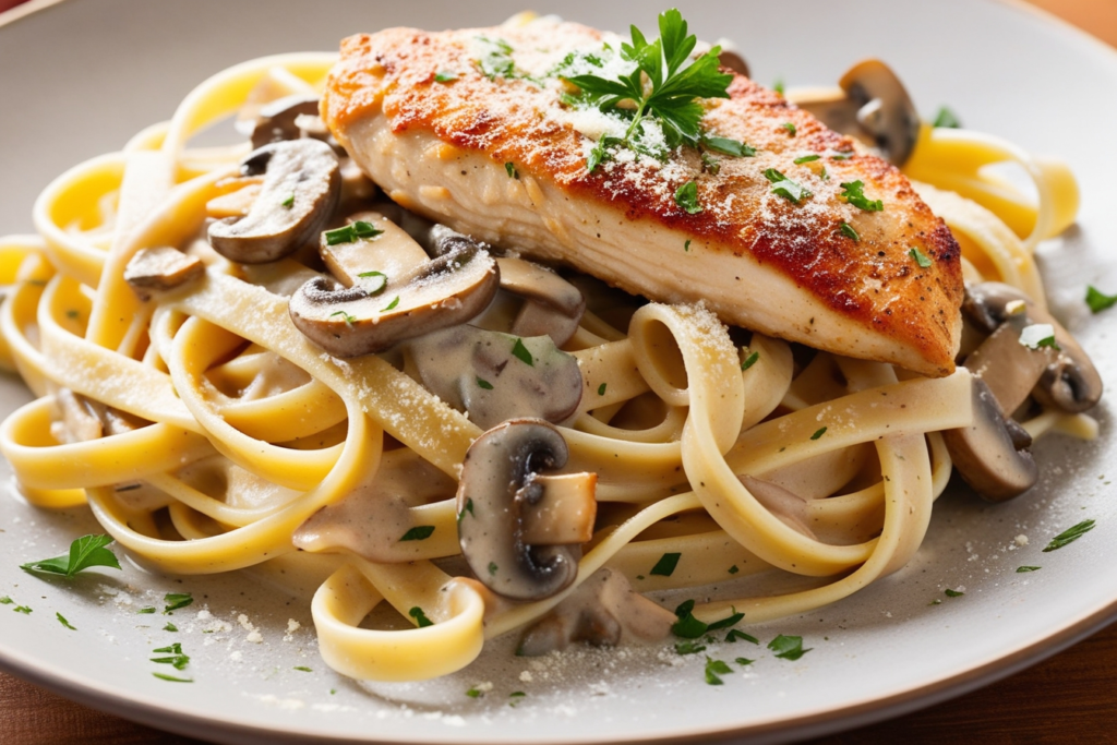 Creamy chicken fettuccine