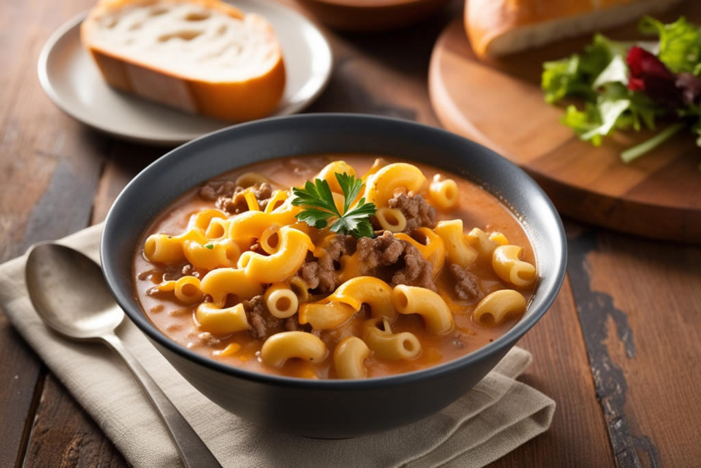 Cheeseburger Macaroni Soup