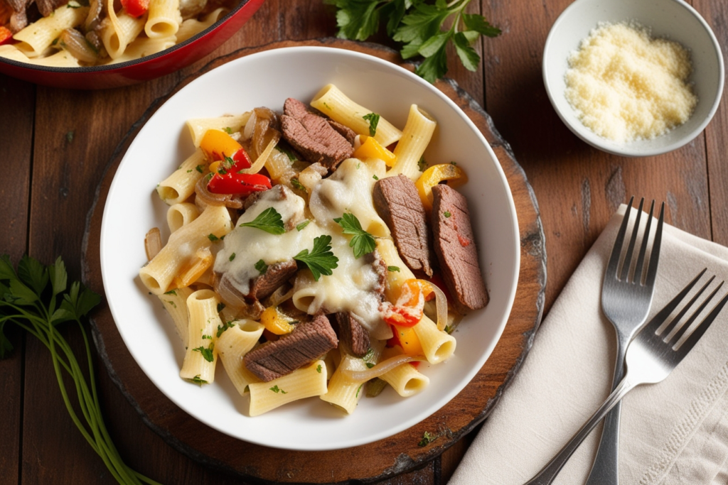 Philly Cheesesteak Pasta